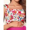 imageSummer Mae Maternity High Waist Bikini Swimsuit Two Piece Ruffled Hem Cute Bathing Suit Floral Pregnancy SwimwearBlue Floating Flower