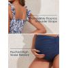 imageSummer Mae Maternity High Waist Bikini Swimsuit Two Piece Ruffled Hem Cute Bathing Suit Floral Pregnancy SwimwearDewdrop Blooms