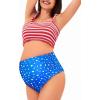 imageSummer Mae Maternity High Waist Bikini Swimsuit Two Piece Ruffled Hem Cute Bathing Suit Floral Pregnancy SwimwearFlag