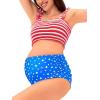 imageSummer Mae Maternity High Waist Bikini Swimsuit Two Piece Ruffled Hem Cute Bathing Suit Floral Pregnancy SwimwearFlag