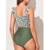 imageSummer Mae Maternity High Waist Bikini Swimsuit Two Piece Ruffled Hem Cute Bathing Suit Floral Pregnancy SwimwearGarden Veil Bliss