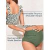 imageSummer Mae Maternity High Waist Bikini Swimsuit Two Piece Ruffled Hem Cute Bathing Suit Floral Pregnancy SwimwearGarden Veil Bliss