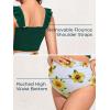 imageSummer Mae Maternity High Waist Bikini Swimsuit Two Piece Ruffled Hem Cute Bathing Suit Floral Pregnancy SwimwearGreen