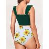imageSummer Mae Maternity High Waist Bikini Swimsuit Two Piece Ruffled Hem Cute Bathing Suit Floral Pregnancy SwimwearGreen