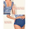 imageSummer Mae Maternity High Waist Bikini Swimsuit Two Piece Ruffled Hem Cute Bathing Suit Floral Pregnancy SwimwearRed Scrawlflower