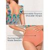 imageSummer Mae Maternity High Waist Bikini Swimsuit Two Piece Ruffled Hem Cute Bathing Suit Floral Pregnancy SwimwearTropical Paradise