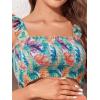 imageSummer Mae Maternity High Waist Bikini Swimsuit Two Piece Ruffled Hem Cute Bathing Suit Floral Pregnancy SwimwearTropical Paradise