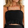 imageSummer Mae Maternity High Waist Swimsuit Ruffle Hem Bikini Bathing Suit Shirred Bandeau Two Piece Pregnancy SwimwearBlack