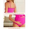 imageSummer Mae Maternity High Waist Swimsuit Ruffle Hem Bikini Bathing Suit Shirred Bandeau Two Piece Pregnancy SwimwearHot Pink