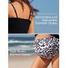 imageSummer Mae Maternity High Waist Swimsuit Ruffle Hem Bikini Bathing Suit Shirred Bandeau Two Piece Pregnancy SwimwearLeopard