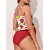 imageSummer Mae Maternity High Waist Swimsuit Ruffle Hem Bikini Bathing Suit Shirred Bandeau Two Piece Pregnancy SwimwearRed Yellow Flowers