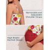 imageSummer Mae Maternity High Waist Swimsuit Ruffle Hem Bikini Bathing Suit Shirred Bandeau Two Piece Pregnancy SwimwearRed Yellow Flowers