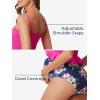 imageSummer Mae Maternity High Waist Swimsuit Ruffle Hem Bikini Bathing Suit Shirred Bandeau Two Piece Pregnancy SwimwearViolet Blossom