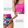 imageSummer Mae Maternity High Waist Swimsuit Ruffle Hem Bikini Bathing Suit Shirred Bandeau Two Piece Pregnancy SwimwearViolet Blossom