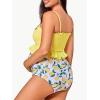 imageSummer Mae Maternity High Waist Swimsuit Ruffle Hem Bikini Bathing Suit Shirred Bandeau Two Piece Pregnancy SwimwearYellow Lemon