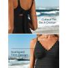 imageSummer Mae Maternity Scalloped Trim Swimsuit One Piece VNeck Pregnancy Bathing Suit Cutout Tie Back Swimwear for Women Black 14