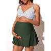 imageSummer Mae Maternity Swim Dress TwoPiece Bikini Swimsuit Pregnancy Bathing Suit with PocketsWhite Verticals