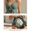 imageSummer Mae Maternity Tankini Flowy Ruffle Hem Two Piece Front Bowknot Bathing Suit V Neck Ruched Pregnancy SwimsuitSolitary Silhouette Bloom