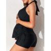 imageSummer Mae Maternity TwoPiece Halter Swimsuit Tankini VNeck Side Tie Bathing Suit Pregnancy High Waist SwimwearBlack