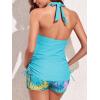 imageSummer Mae Maternity TwoPiece Halter Swimsuit Tankini VNeck Side Tie Bathing Suit Pregnancy High Waist SwimwearBlue Coconut Tree
