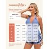 imageSummer Mae Maternity TwoPiece Halter Swimsuit Tankini VNeck Side Tie Bathing Suit Pregnancy High Waist SwimwearBlueleaved Flower