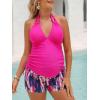 imageSummer Mae Maternity TwoPiece Halter Swimsuit Tankini VNeck Side Tie Bathing Suit Pregnancy High Waist SwimwearBrush Stork