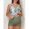 imageSummer Mae Maternity TwoPiece Halter Swimsuit Tankini VNeck Side Tie Bathing Suit Pregnancy High Waist SwimwearLight Floral Pastels