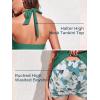 imageSummer Mae Maternity TwoPiece Halter Swimsuit Tankini VNeck Side Tie Bathing Suit Pregnancy High Waist SwimwearSolitary Silhouette Bloom