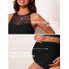 imageSummer Mae Mesh Maternity Bikini Two Piece Pregnancy Swimsuits Ruched High Waisted Bathing Suit Patchwork SwimwearBlack