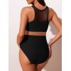 imageSummer Mae Mesh Maternity Bikini Two Piece Pregnancy Swimsuits Ruched High Waisted Bathing Suit Patchwork SwimwearBlack