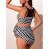 imageSummer Mae Mesh Maternity Bikini Two Piece Pregnancy Swimsuits Ruched High Waisted Bathing Suit Patchwork SwimwearDot Plaid