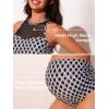 imageSummer Mae Mesh Maternity Bikini Two Piece Pregnancy Swimsuits Ruched High Waisted Bathing Suit Patchwork SwimwearDot Plaid