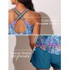 imageSummer Mae Modest Tankini Swimsuits for Women 2025 Two Piece Bathing Suits with Sporty Pockets Boy Shorts for Tummy ControlMirage Blue