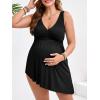 imageSummer Mae Plus Size Maternity One Piece Swim Dress Tie Side Pregnancy Swimsuit VNeck Bathing Suit for WomenBlack