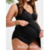 imageSummer Mae Plus Size Maternity One Piece Swim Dress Tie Side Pregnancy Swimsuit VNeck Bathing Suit for WomenBlack