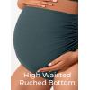 imageSummer Mae Ribbed Maternity Bikini Swimsuit for Women High Waisted TwoPiece Bathing Suit Crop Top Pregnancy SwimwearBalsam Green