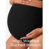 imageSummer Mae Ribbed Maternity Bikini Swimsuit for Women High Waisted TwoPiece Bathing Suit Crop Top Pregnancy SwimwearBlack