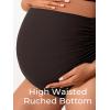 imageSummer Mae Ribbed Maternity Bikini Swimsuit for Women High Waisted TwoPiece Bathing Suit Crop Top Pregnancy SwimwearBrown