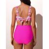 imageSummer Mae Ribbed Maternity Bikini Swimsuit for Women High Waisted TwoPiece Bathing Suit Crop Top Pregnancy SwimwearPink Floral