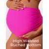 imageSummer Mae Ribbed Maternity Bikini Swimsuit for Women High Waisted TwoPiece Bathing Suit Crop Top Pregnancy SwimwearPink Floral