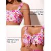 imageSummer Mae Ribbed Maternity Bikini Swimsuit for Women High Waisted TwoPiece Bathing Suit Crop Top Pregnancy SwimwearPink Floral