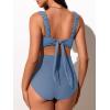 imageSummer Mae Ribbed Maternity Bikini Swimsuit for Women High Waisted TwoPiece Bathing Suit Crop Top Pregnancy SwimwearTropical Blue