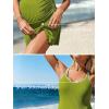 imageSummer Mae Ribbed Maternity One Piece Swim Dress Pregnancy Swimsuit with Builtin Bottom Swimwear Tie Knot Skirt Bathing SuitApple Green