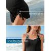 imageSummer Mae Ribbed Maternity One Piece Swim Dress Pregnancy Swimsuit with Builtin Bottom Swimwear Tie Knot Skirt Bathing SuitDark
