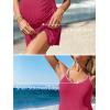 imageSummer Mae Ribbed Maternity One Piece Swim Dress Pregnancy Swimsuit with Builtin Bottom Swimwear Tie Knot Skirt Bathing SuitPeach
