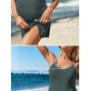 imageSummer Mae Ribbed Maternity One Piece Swim Dress Pregnancy Swimsuit with Builtin Bottom Swimwear Tie Knot Skirt Bathing SuitSacramento