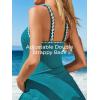 imageSummer Mae Ribbed Maternity One Piece Swim Dress Pregnancy Swimsuit with Builtin Bottom Swimwear Tie Knot Skirt Bathing SuitTurquoise
