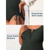 imageSummer Mae Ribbed Maternity Swimsuit One Piece Buttons Pregnancy Bathing Suit Ruched Side Drawstring SwimwearBalsam Green