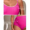 imageSummer Mae Ribbed Maternity Swimsuit TwoPiece Sporty Bikini Color Block Pregnancy Bathing Suit High Waisted Ruched SwimwearPink
