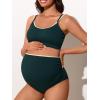 imageSummer Mae Ribbed Maternity Swimsuit TwoPiece Sporty Bikini Color Block Pregnancy Bathing Suit High Waisted Ruched SwimwearSacramento